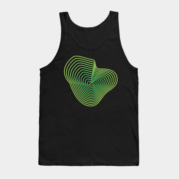 Curves in green on black. Tank Top by robelf